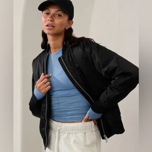 Athleta Blouson Sateen Bomber jacket black - M
